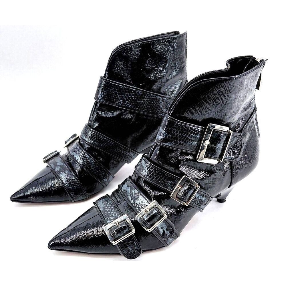 Zara Woman Multi-Strap Buckle Ankle Boots Size 36 / US 6 Goth Punk